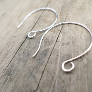 Hoop Ear Wires In Sterling, Copper, NuGold or Stainless Steel Hand forged image 2