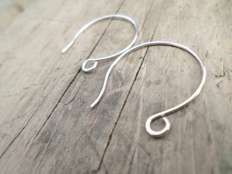 Hoop Ear Wires In Sterling, Copper, NuGold or Stainless Steel Hand forged image 2