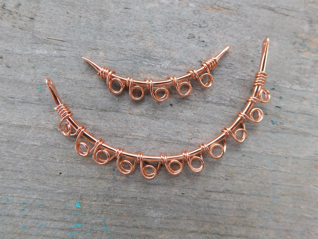 Curved Connector Bar With Loops 2pc Choose From Copper, Oxidized Copper ...