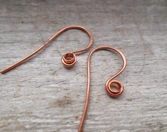 Flat Loop Ear Wires, My Original design in Sterling, Oxidized Sterling, Copper, Oxidized Copper or NuGold