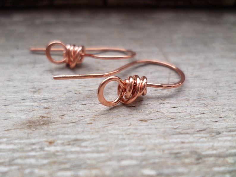 Artisan Series Thick Wrapped Ear Wires in Sterling, Oxidized Sterling, Copper, Oxidized Copper, Stainless or NuGold image 3