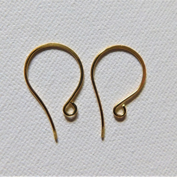 Large French Hook Ear Wires Choose From Sterling Silver, Copper, Oxidized Copper or NuGold ONE Pair