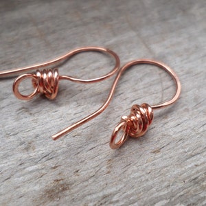 Artisan Series Thick Wrapped Ear Wires in Sterling, Oxidized Sterling, Copper, Oxidized Copper, Stainless or NuGold image 4