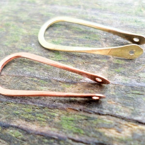 U with Holes 25mm Choose From Copper, Oxidized Copper, NuGold Brass or Sterling Silver 2pcs image 1