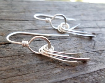 Sterling Silver Paddle Earrings with Handmade Gift pouch