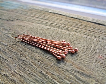 Handmade Ball PIns Choose From Sterling Silver, Oxidized Sterling, Copper or Oxidized Copper 24g 10pcs