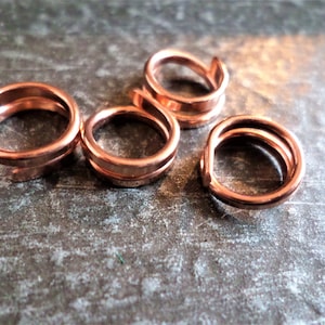 Handmade Split Rings 10mm /Choose from Sterling Silver, Oxidized Sterling, Copper, Oxidized Copper or NuGold