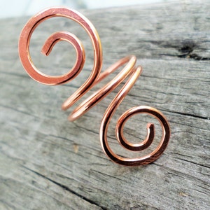 Open Swirl Ring, Sterling Silver, Copper, NuGold Bild 3