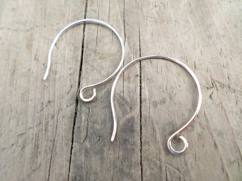 Hoop Ear Wires In Sterling, Copper, NuGold or Stainless Steel Hand forged image 1