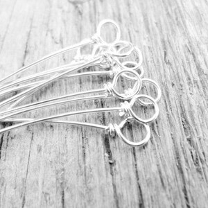 Wrapped Loop Eye Pins Sterling Silver, Copper, Oxidized Copper or ...