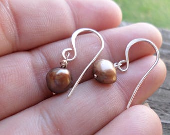 Sterling Silver Bronze Earrings with Handmade Gift pouch