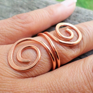 Open Swirl Ring, Sterling Silver, Copper, NuGold Bild 2