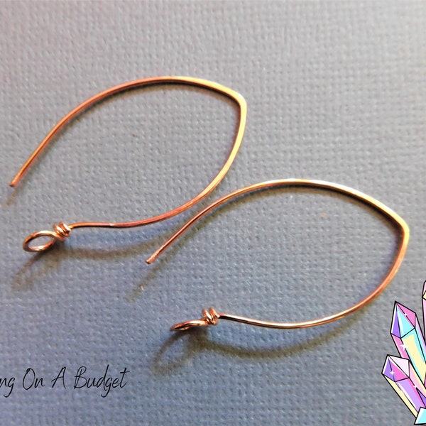 Wrapped Elf Ear Wires Hand-forged, Sterling, Copper, Steel or NuGold