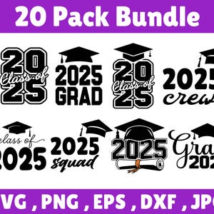 Graduation 2025 SVG Bundle: Senior Class Cut Files (Digital Download)