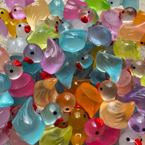 Miniature Glow Resin Ducks: Dollhouse Fairy Garden Terrarium