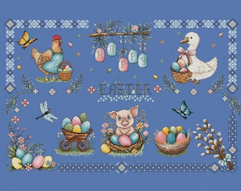 Esquema para punto de cruz de Pascua