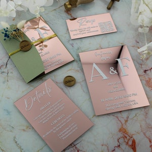 Rose Gold Acryl Hochzeitseinladung, Luxus Spiegel Einladung, Quinceanera Einladungen, Faire Teil Mariage, Hochzeitseinladung