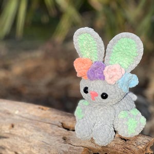 Regular Flower Crown Crochet Amigurumi Plush Bunny Rabbit Stuffed Animal