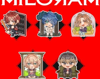 Milgram 2.5 Inch Epoxy Acrylic Keychain - Fuuta, Haruka, Mahiru, Muu, Mikoto