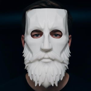 3D-tryckt skäggmask _ Bärbart ansiktsskydd _ Cosplay-kostym _ Halloween-rekvisita