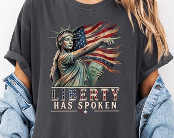 Comfort Colors® Liberty Has Spoken Shirt Cunningham Viral Meme Women's Sports Fan Shirt Pointing Statue of Liberty Shirt Sophie Meme