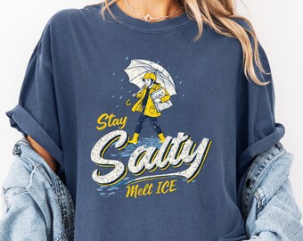 Comfort Colors® No Ice Shirt Stay Salty Melt ICE Pro Immigration Abolish ICE TShirt, Anti ICE Political Shirt Social Justice Shirt Fuck Ice