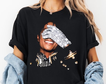Comfort Colors® Michael Jackson King Of Pop Shirt Iconic Glove T-Shirt Vintage Michael Jackson Shirt Rhinestone Michael Jackson Sweatshirt