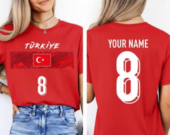 Comfort Colors® Personalized Türkiye 2026 World Soccer Shirt Turkish Soccer Team Custom Name Number Tee Turkey Football Cup T-Shirt
