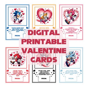 6 Sonic the Hedgehog Printable Valentine Cards – Perfect for Classroom Exchange & School Valentine’s Day Parties