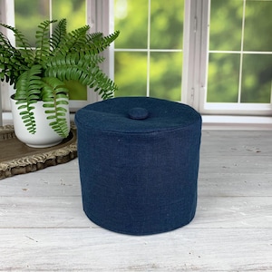 Linen bathroom toilet tissue paper roll cover- pick the color