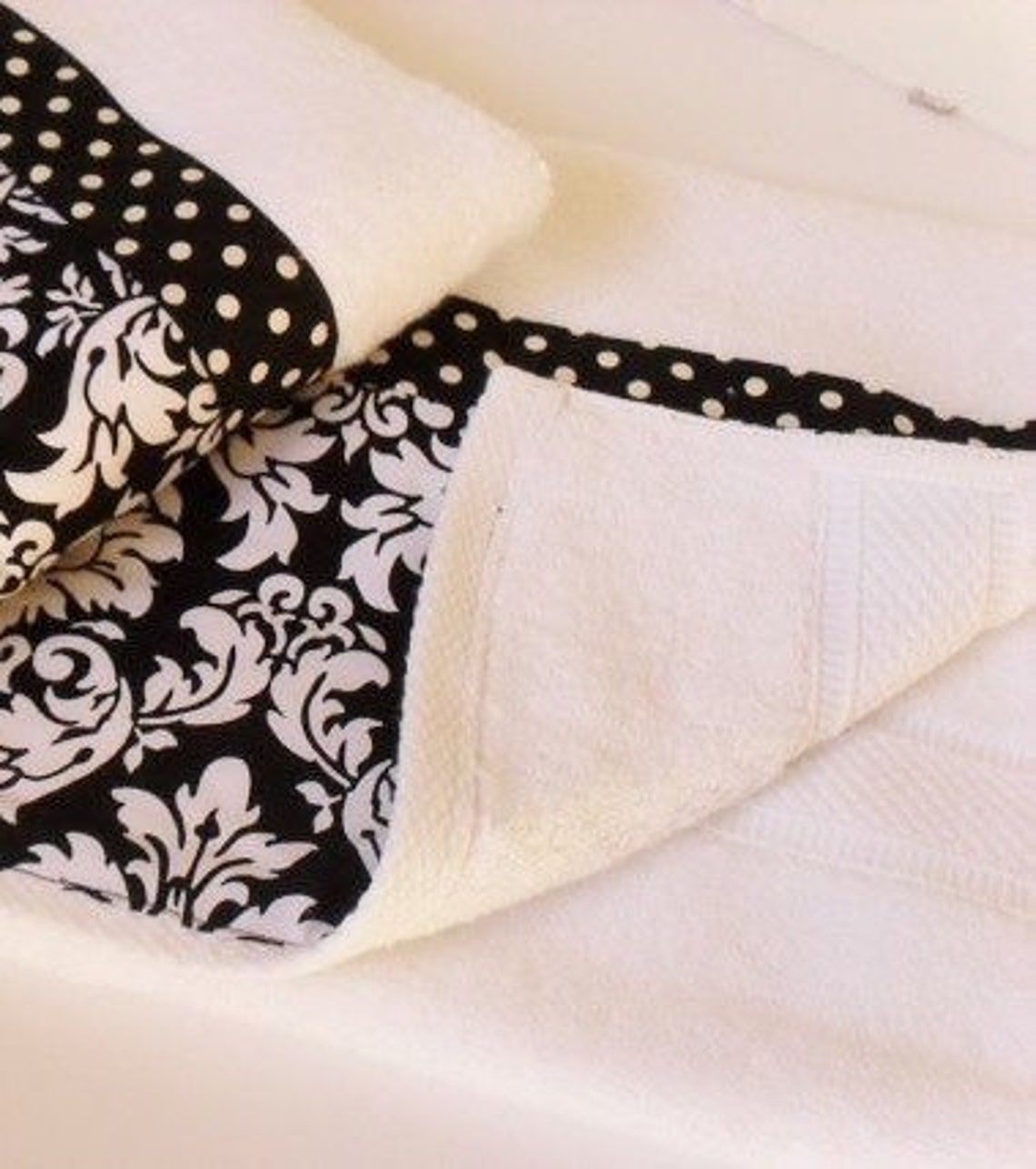Black damask bath hand towels set of 2 Etsy