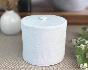 Linen Toilet Paper Cover Made in USA | Fabric Bathroom Decor