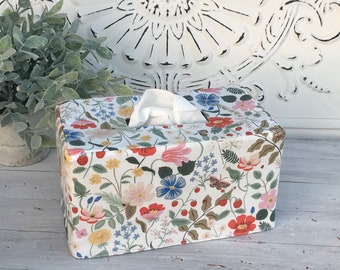 Floral Rectangle Reversible Tissue Box Cover