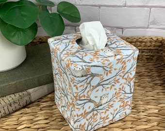 Forest dreams owls/ birds reversible tissue box cover