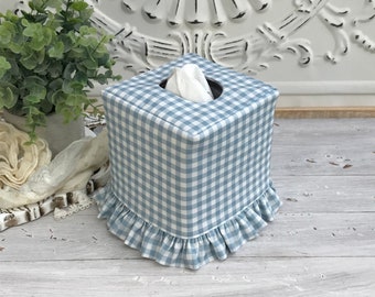 Gingham ruffle tissue box cover pick the color