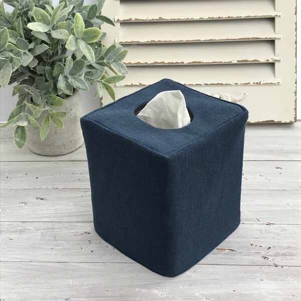 European Navy Linen reversible tissue cover