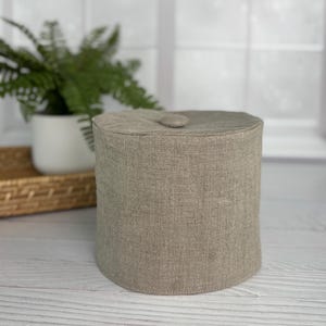 Linen bathroom toilet tissue paper roll cover- pick the color