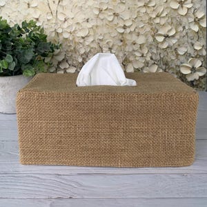 Burlap Rectangle Tissue Box Cover