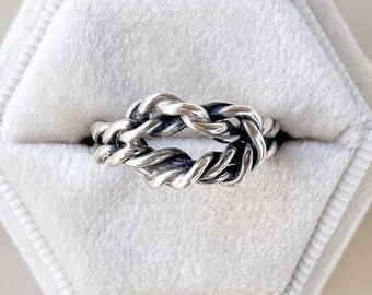 LOVELY Vintage Sterling Silver Lover's Knot Ring, Western Germany, Size 6