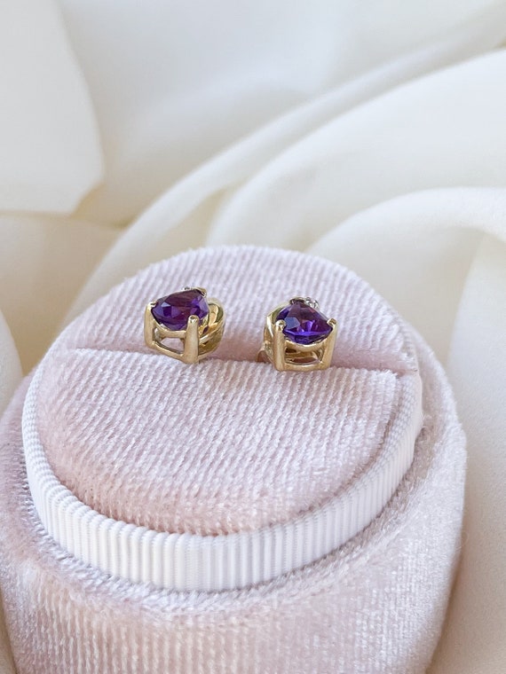 FANTASTIC Vintage 14k Amethyst Pear Earrings with… - image 4