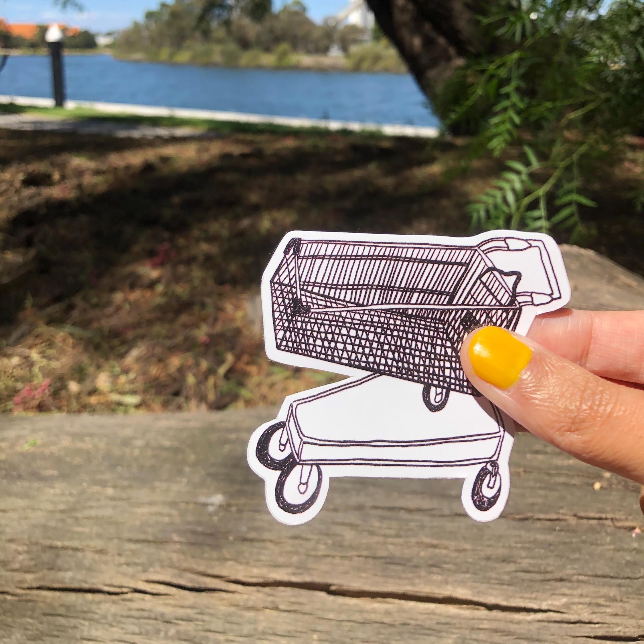 Sticker pour chariot de courses