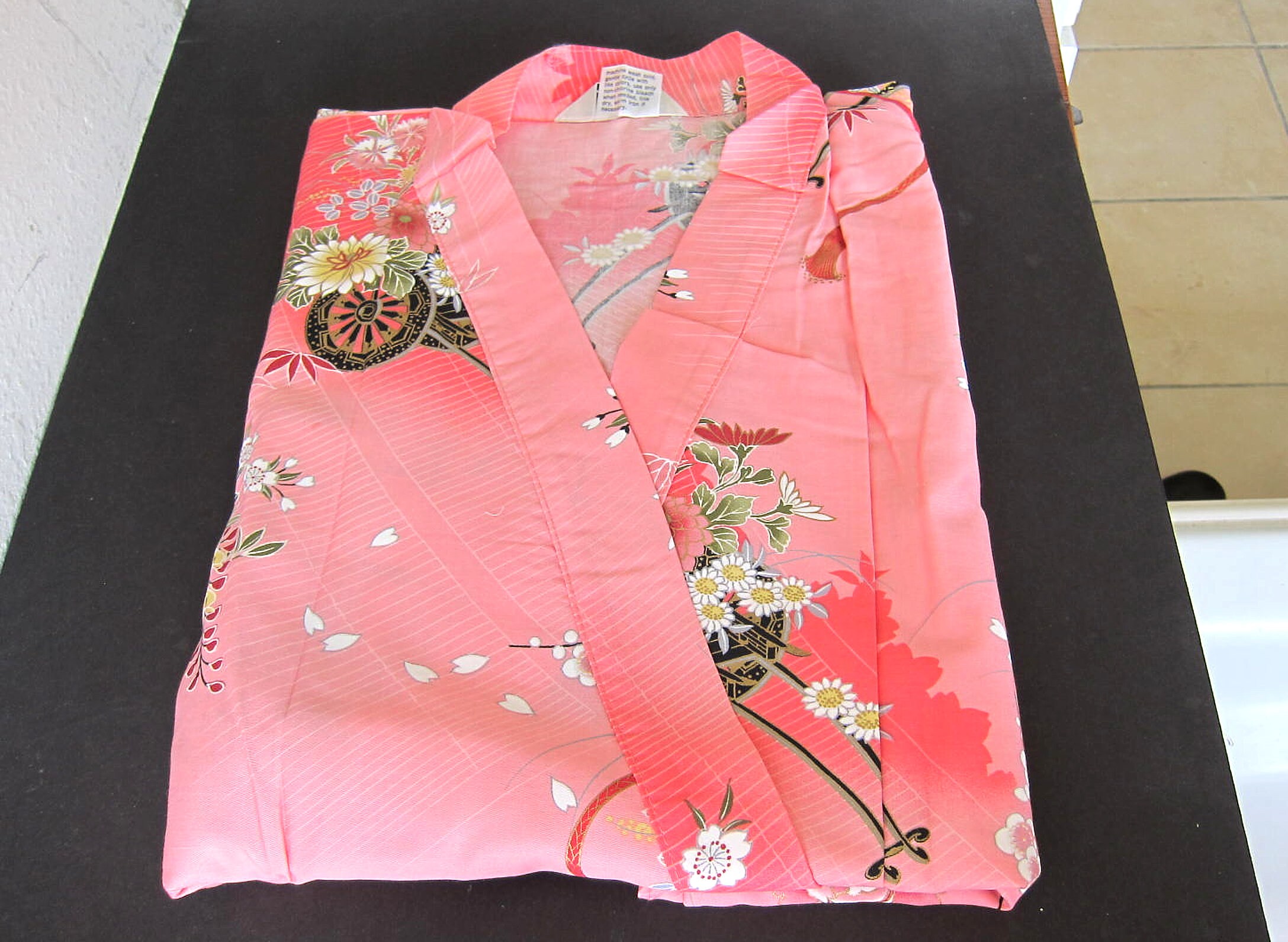 Japanese Lady Kimono Flowers Cart 560 Pink - .one Size Fits