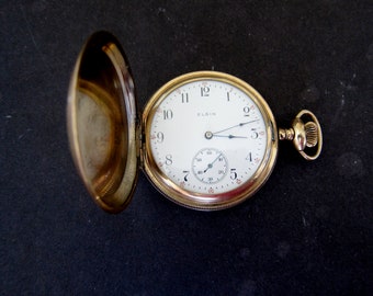 Antique 14K Goldfill  Elgin Pocket Watch,S16, 15 Jewel, Sev'd & Run !