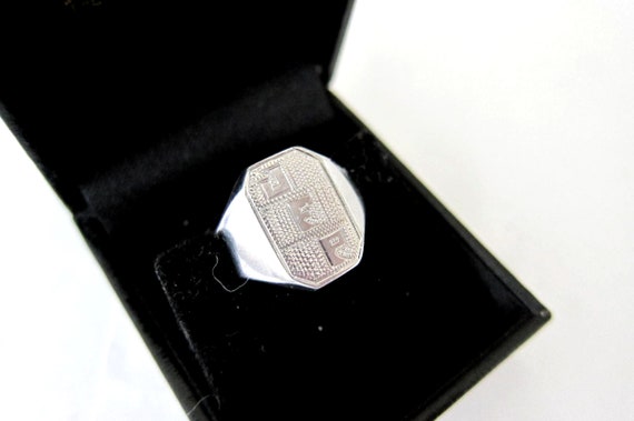 Antique Rare Platinum Signature Ring, Unisex,Man - image 3