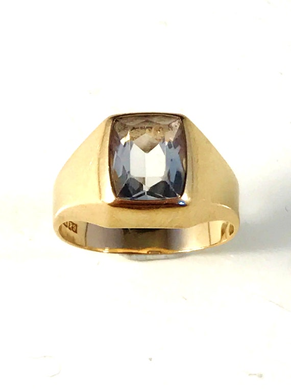 Antique European 18K Solid Gold Designer Rock Cry… - image 1