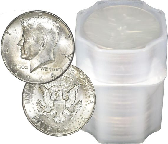 1964年ケネディ・ハーフダラー - 90%銀貨20枚ロール（BU） - Etsy 日本