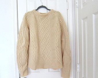 Unisex Heavy Wool Cable Sweater,Keeps You Warm !