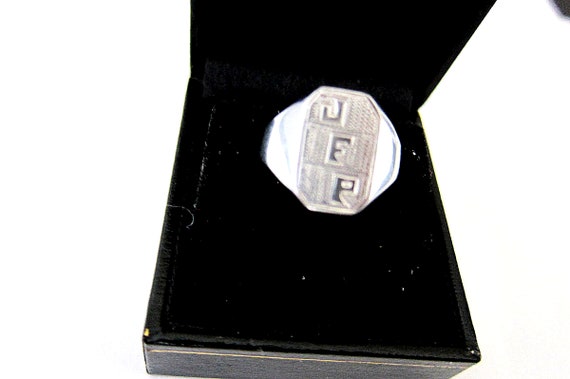 Antique Rare Platinum Signature Ring, Unisex,Man - image 2