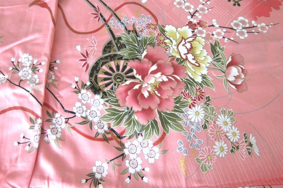 Japanese Lady Kimono Flowers cart 560 Pink - .One… - image 3