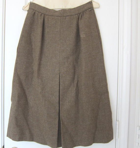 Vintage English JAEGER Wool Front Pleated Skirt,Sm